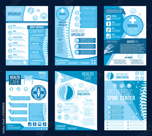 Orthopedics health center vector brochures