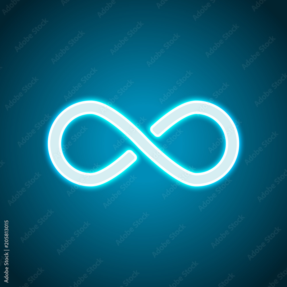 infinity symbol, simple icon. Neon style. Light decoration icon. Bright electric symbol infinity symbol, simple icon. Neon style. Light decoration icon. Bright electric symbol