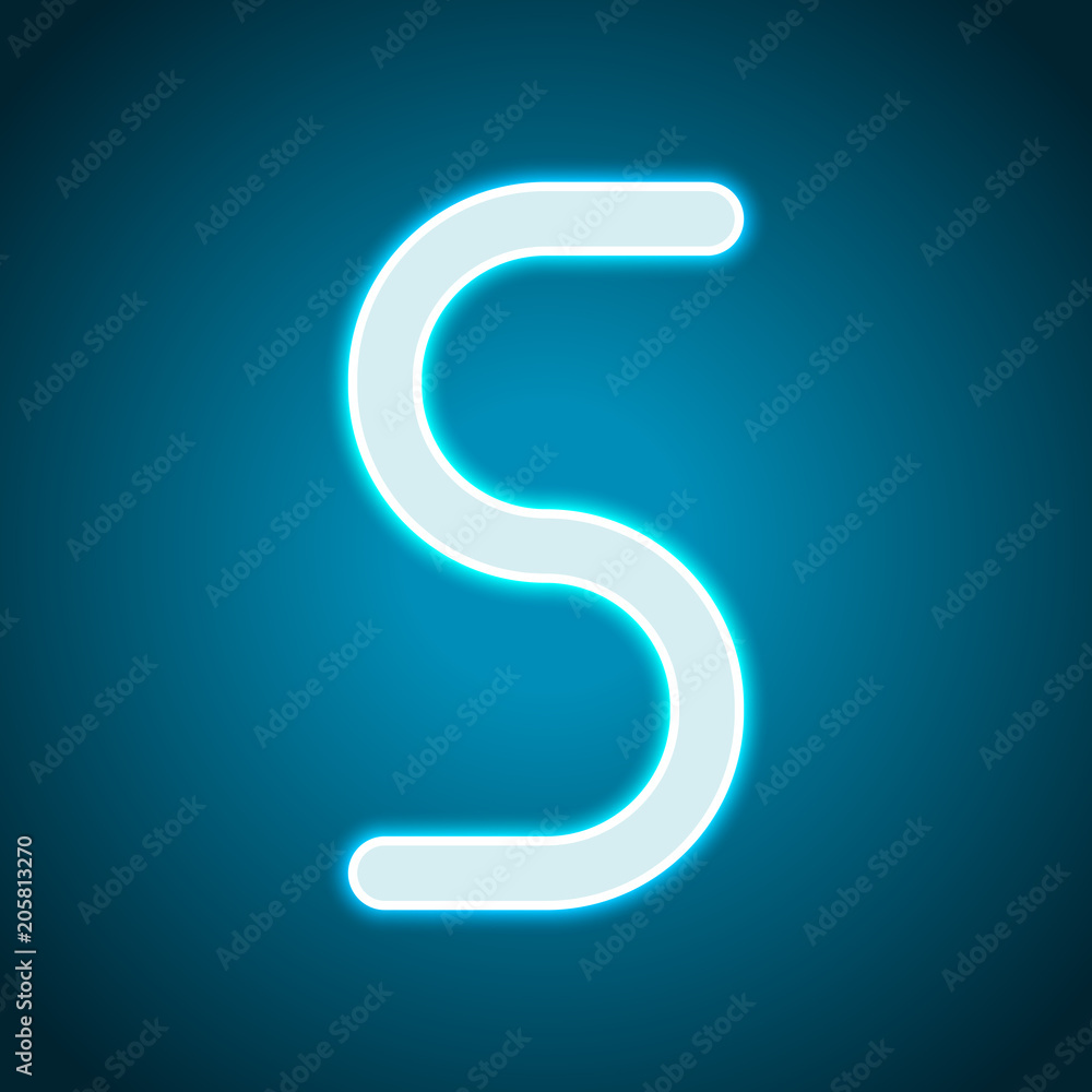 Number five, numeral, simple letter. Neon style. Light decoration icon. Bright electric symbol Number five, numeral, simple letter. Neon style. Light decoration icon. Bright electric symbol