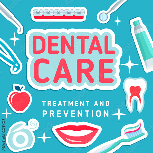 Dental care vector poster