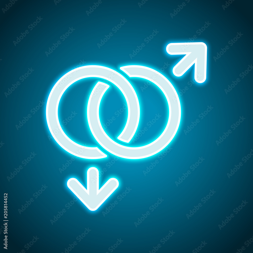 gender symbol. linear symbol. simple gay icon. Neon style. Light decoration icon. Bright electric symbol gender symbol. linear symbol. simple gay icon. Neon style. Light decoration icon. Bright electric symbol