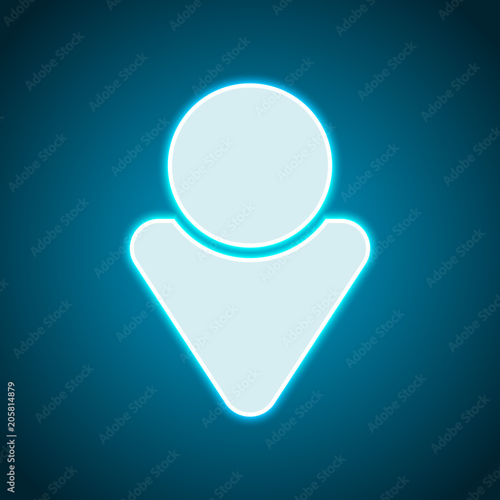 Simple male symbol. Man icon. Neon style. Light decoration icon. Bright electric symbol Simple male symbol. Man icon. Neon style. Light decoration icon. Bright electric symbol