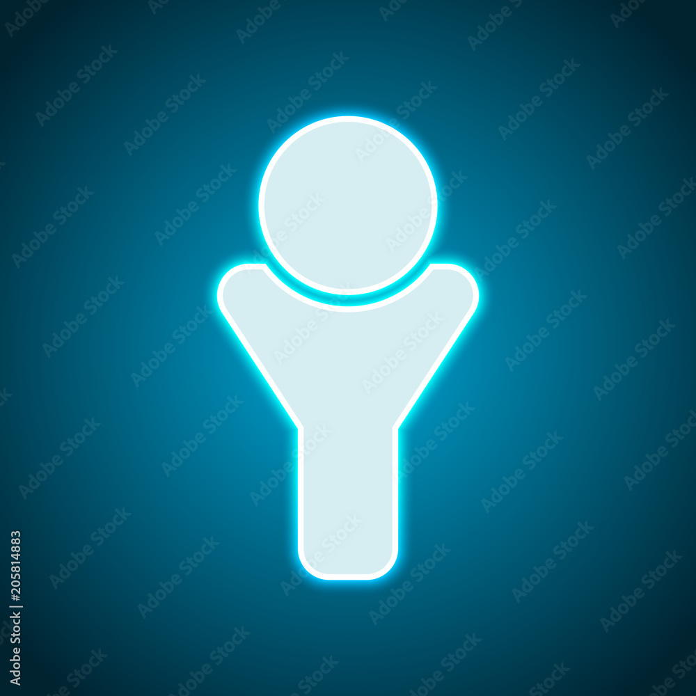 Simple male symbol. Man icon. Neon style. Light decoration icon. Bright electric symbol Simple male symbol. Man icon. Neon style. Light decoration icon. Bright electric symbol