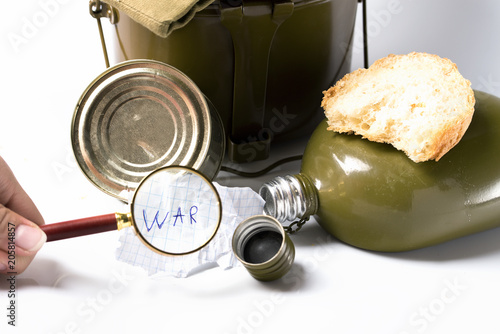Military accessories of the last century, on a white background.