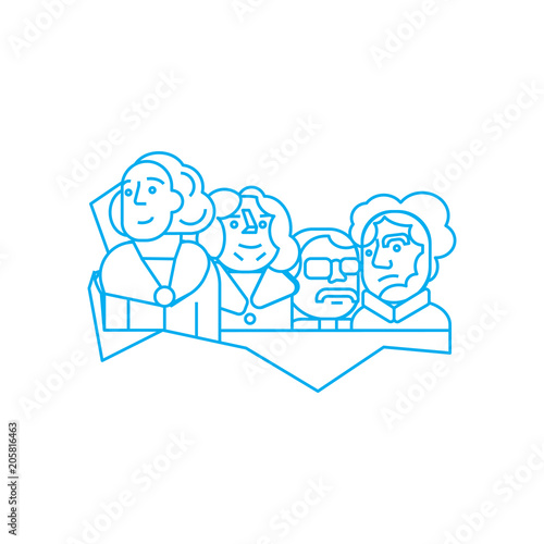 Rushmore national memorial line icon, vector illustration. Rushmore national memorial linear concept sign.