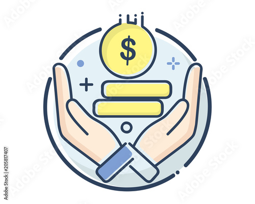 receive fees icon set design illustration,line filled style design, designed for web and app