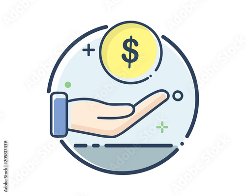 receive fees icon set design illustration,line filled style design, designed for web and app