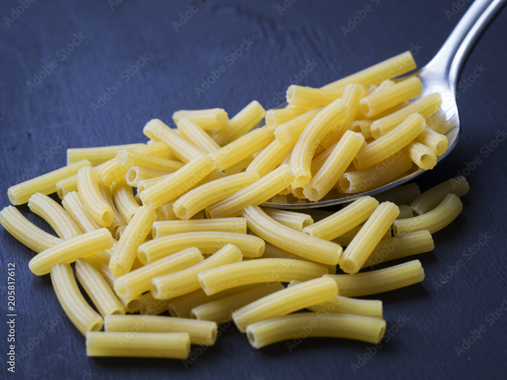 close-up pasta on spoon close-up pasta on spoon