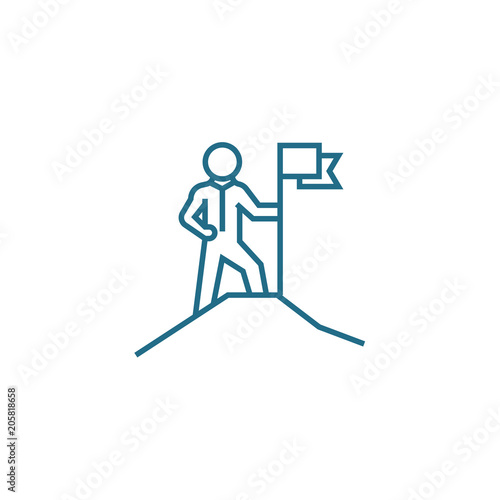 Top of success line icon, vector illustration. Top of success linear concept sign.