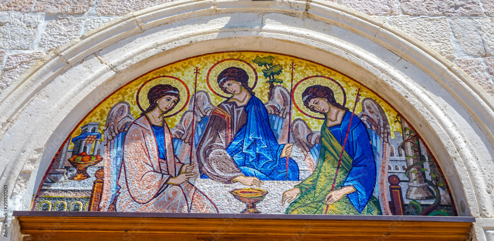 Icon on the church in Budva, Montenegro
