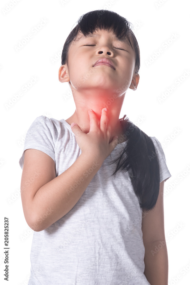 Little girl with sore throat touching her neck.Sore throat sick.Little girl having pain in her throat. Little girl with sore throat touching her neck.Sore throat sick.Little girl having pain in her throat.