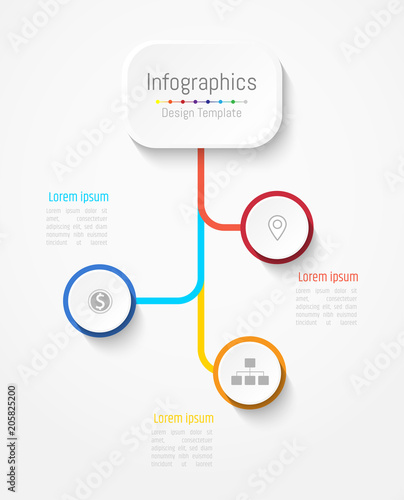 Infographic design elements for your business data with 3 options, parts, steps, timelines or processes. Vector Illustration.