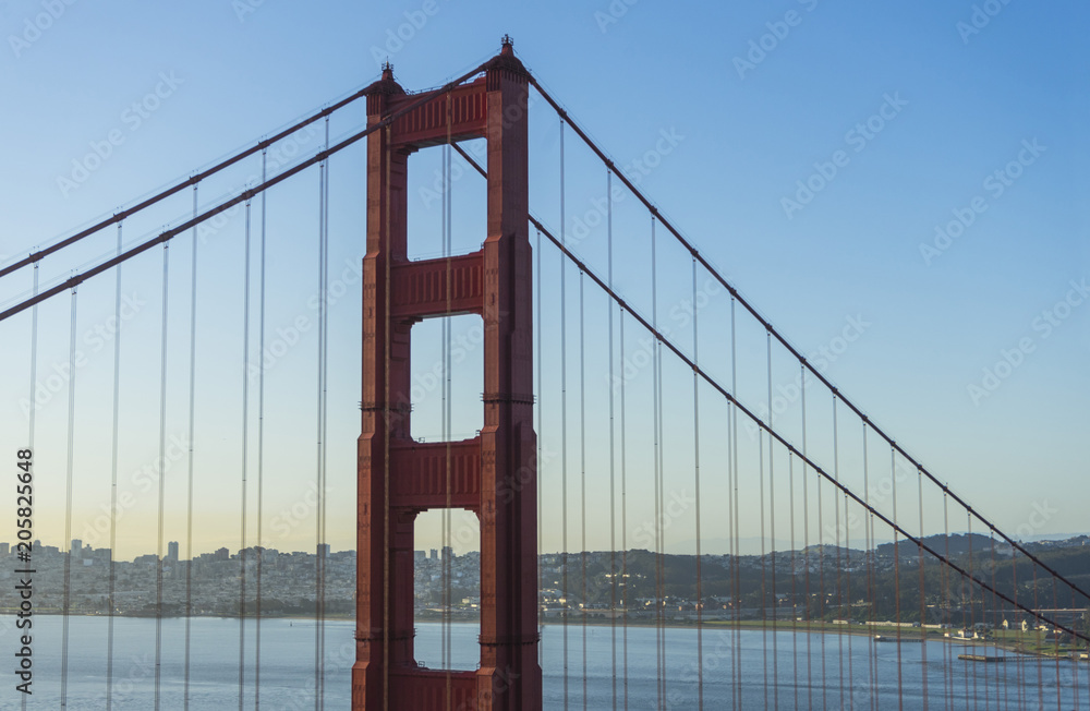 Fototapeta premium Golden Gate Bridge at evening light, San Francisco