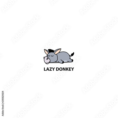 Lazy donkey sleeping icon, logo design, vector illustration