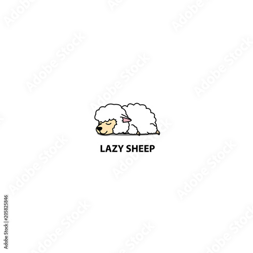 Lazy sheep sleeping icon, logo design, vector illustration