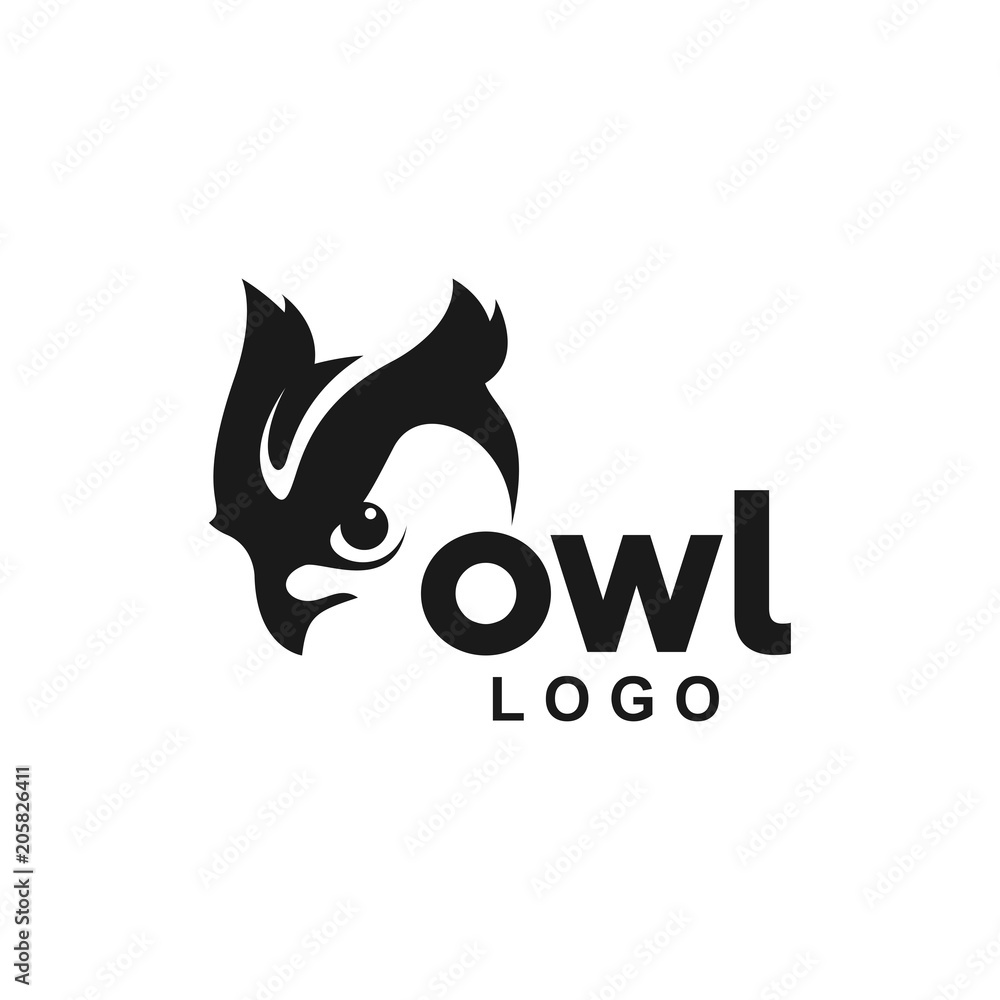 Fototapeta premium Sowa głowa logo zwierząt nowoczesny ikona ptak kreatywny projekt