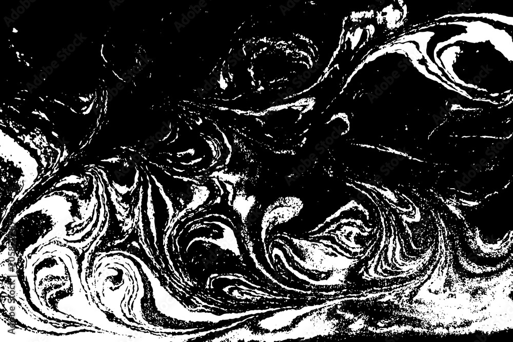 Black and white liquid texture. Hand drawn marbling illustration. Abstract vector background. Monochrome marble pattern. Black and white liquid texture. Hand drawn marbling illustration. Abstract vector background. Monochrome marble pattern.