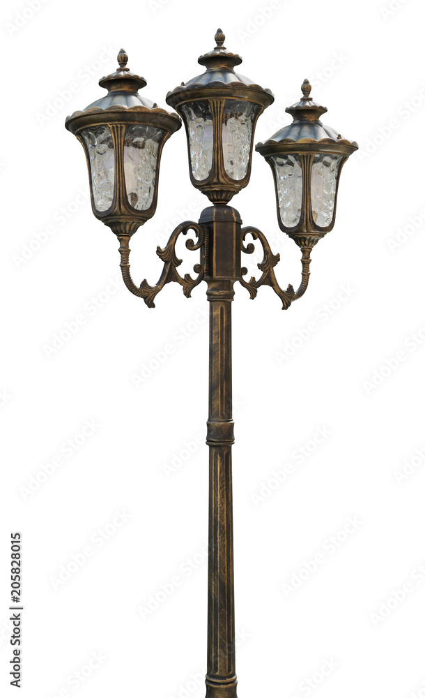 Street lamp isolate is on white background with clipping path
