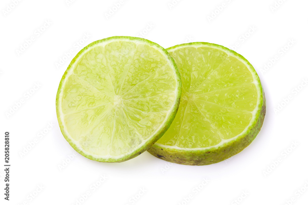 Lime Slice Fresh fruit isolated on white background. Lime Slice Fresh fruit isolated on white background.
