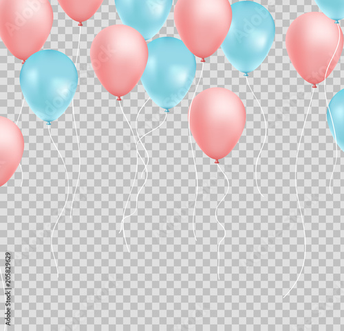 Bunch of balloons pink and blue