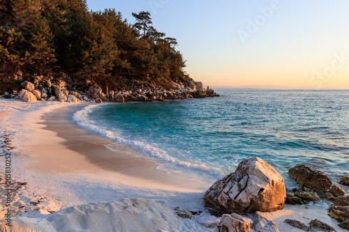 Marble beach. Thassos Islands, Greece photo