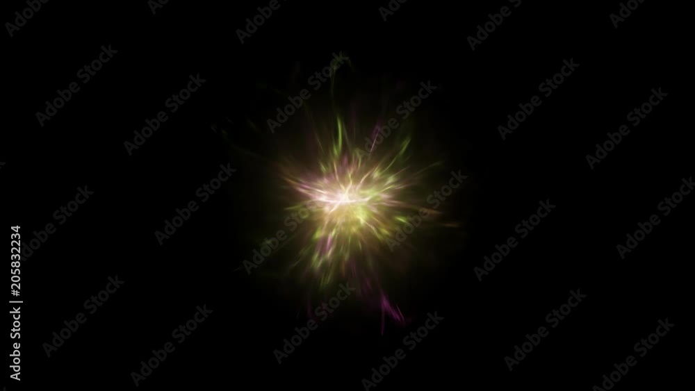 Colorful and chaotic abstract in a dark background