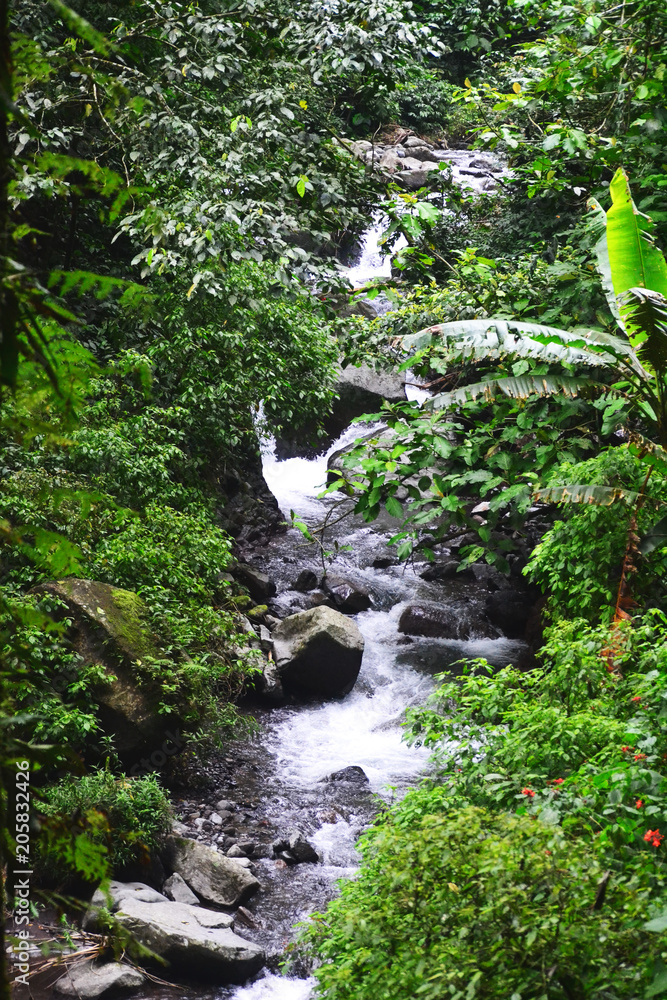Rivers and rocks form small waterfalls Rivers and rocks form small waterfalls
