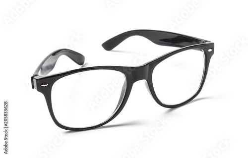 Black plastic glasses