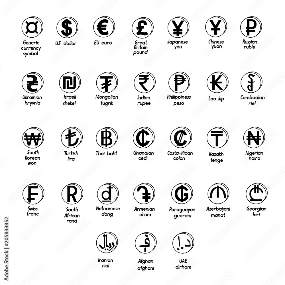 set-of-basic-symbols-of-the-world-currency-stock-vector-adobe-stock