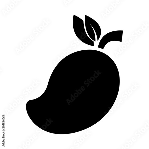 mango icon silhouette vector