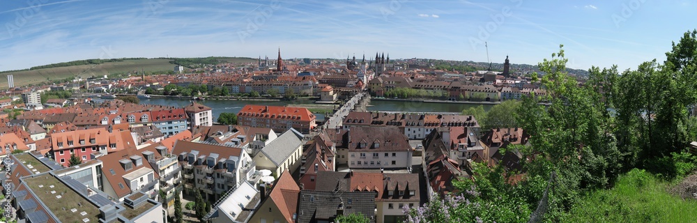 panorama of Würzburg - town in Bavaria in Germany