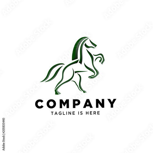 line art Stand horse logo