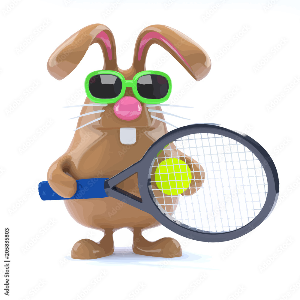Fototapeta premium 3d Zajączek Gwiazda tenisa