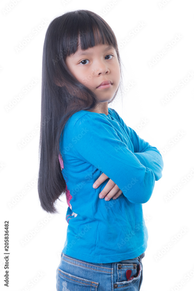 Beautiful little girl smiling - isolated over a white background Beautiful little girl smiling - isolated over a white background