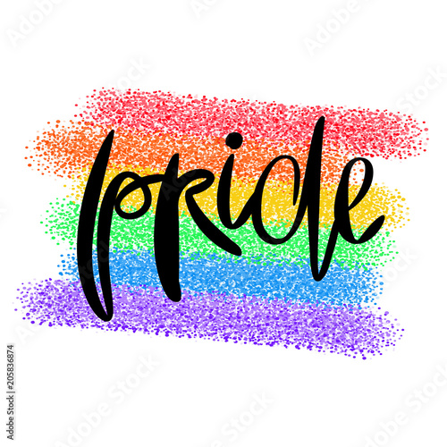 Conceptual poster with rainbow lettering