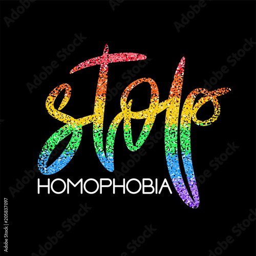 Conceptual poster with rainbow lettering