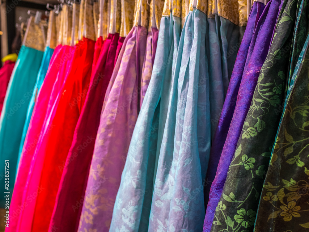 The colorful Hanbok, Korean traditional silk dress & ornaments for women.Rent for tourist.