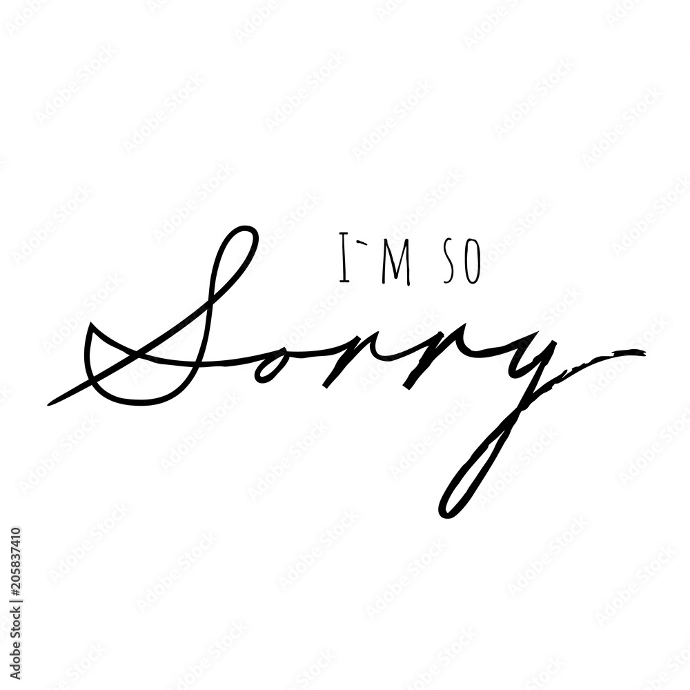 Lettering I am so sorry wtote by american italic Stock Vector ...