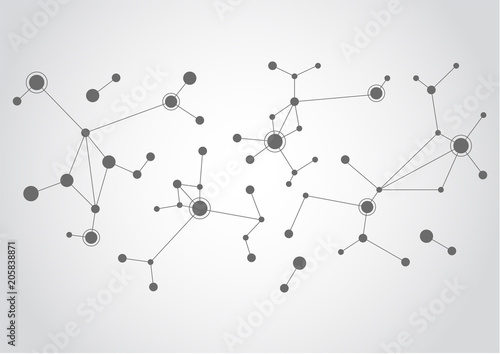 Abstract connecting dots and lines. Connection science background. Vector illustration