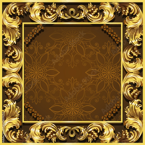 frame gold color with shadow