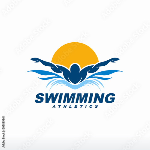 Swimming logo designs vector  Creative Swimmer logo Vector