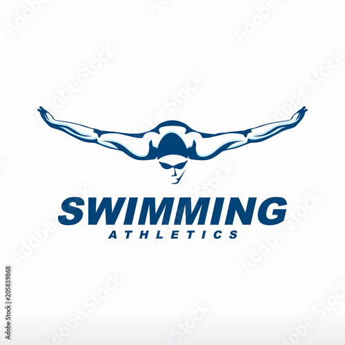 Swimming logo designs vector, Creative Swimmer logo Vector