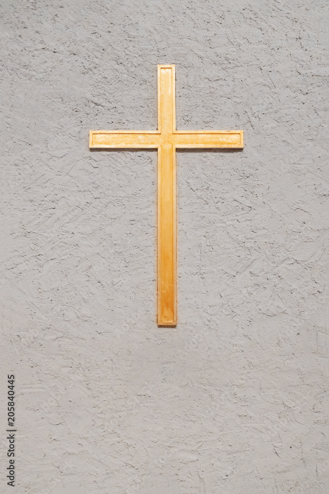 The Golden Crucifix on the Wall