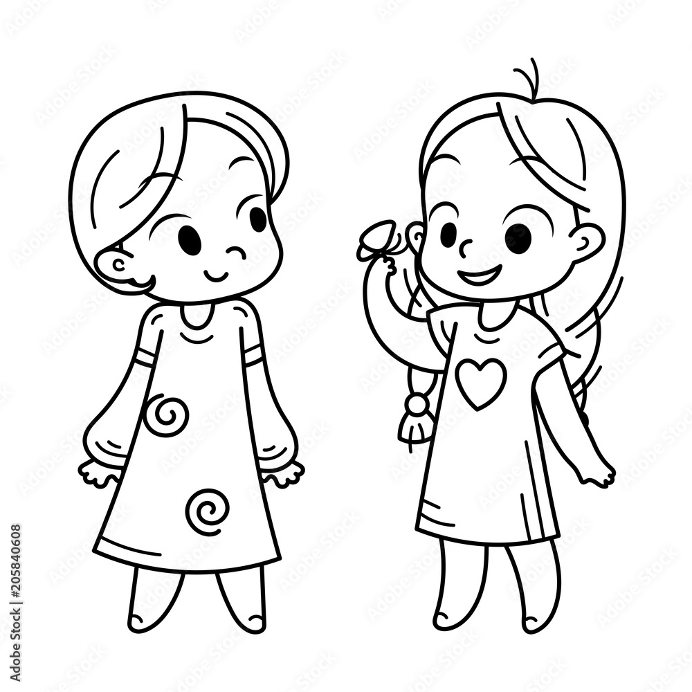 Cute cartoon kids. Vector and illustration. Cute cartoon kids. Vector and illustration.