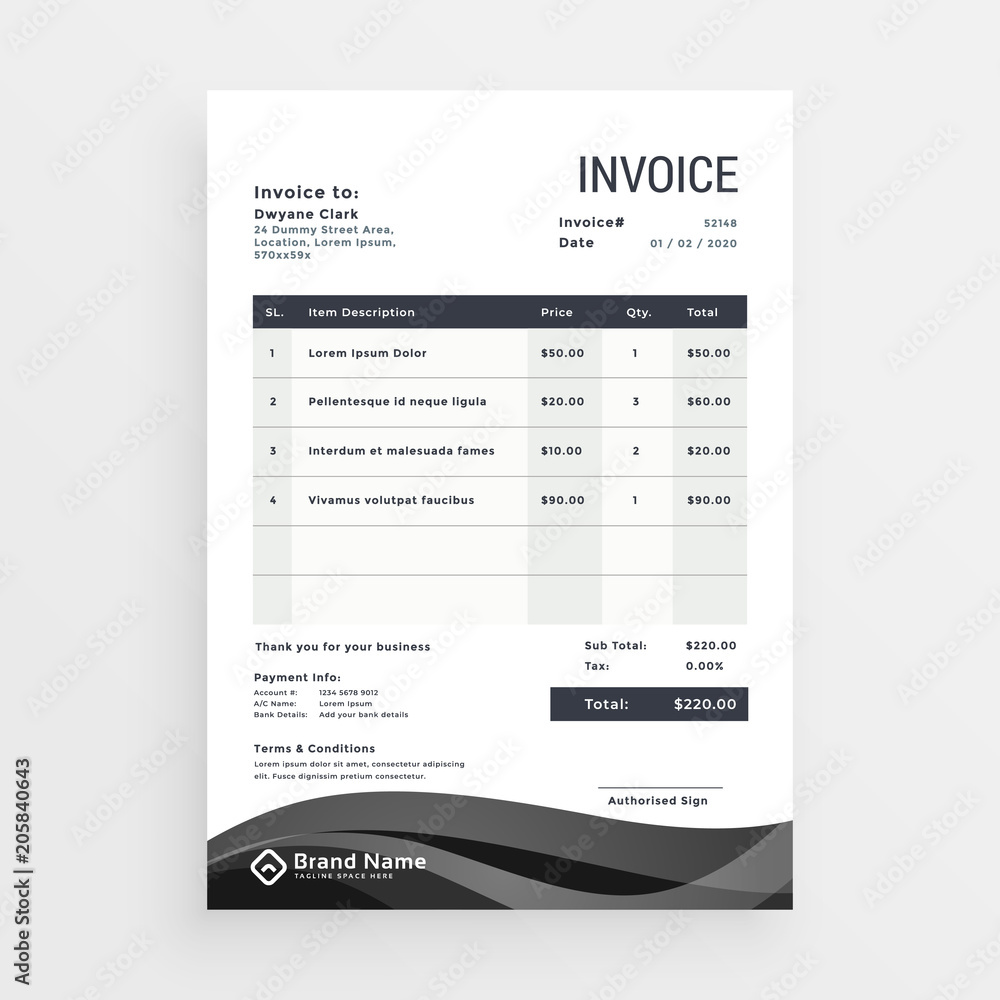 Obraz premium invoice template modern creative design