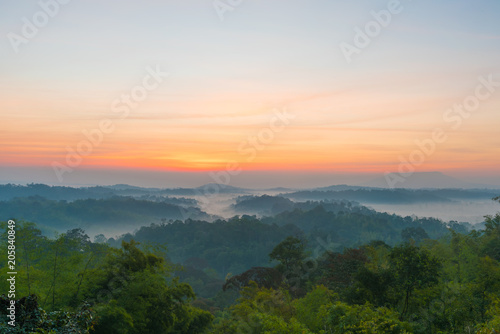 high angle view. cloud mountain sky. sunrise, sunset