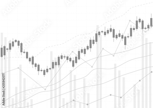 Business candle stick graph chart of stock market investment trading on dark background design. Bullish point, Trend of graph. Vector illustration