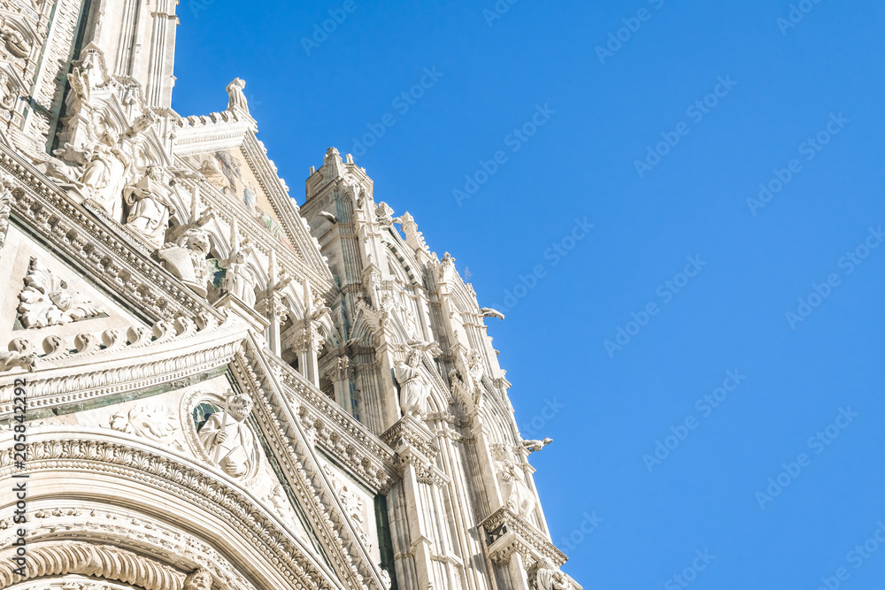 Detail of the Siena Cathedral, Italy, close-up