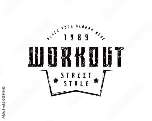 Emblem of workout club in urban style