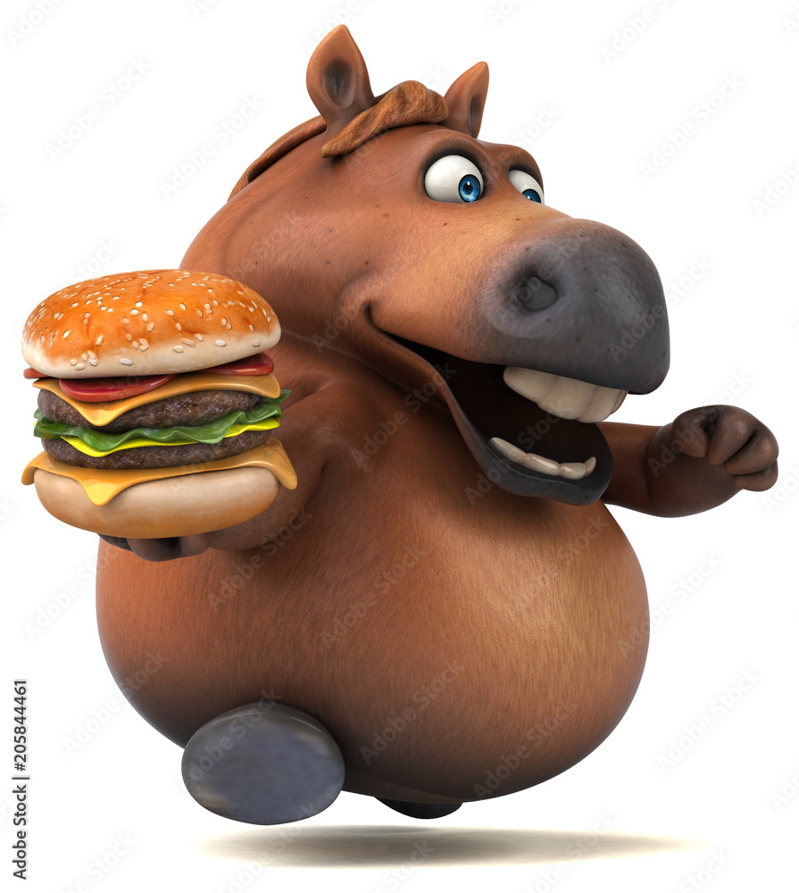 Naklejka premium Fun horse - 3D Illustration
